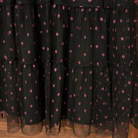 NWT BETSEY JOHNSON Women's 💋💋💋Raven Black Tulle Mesh Valentine’s Day Dress - Picture 7 of 10